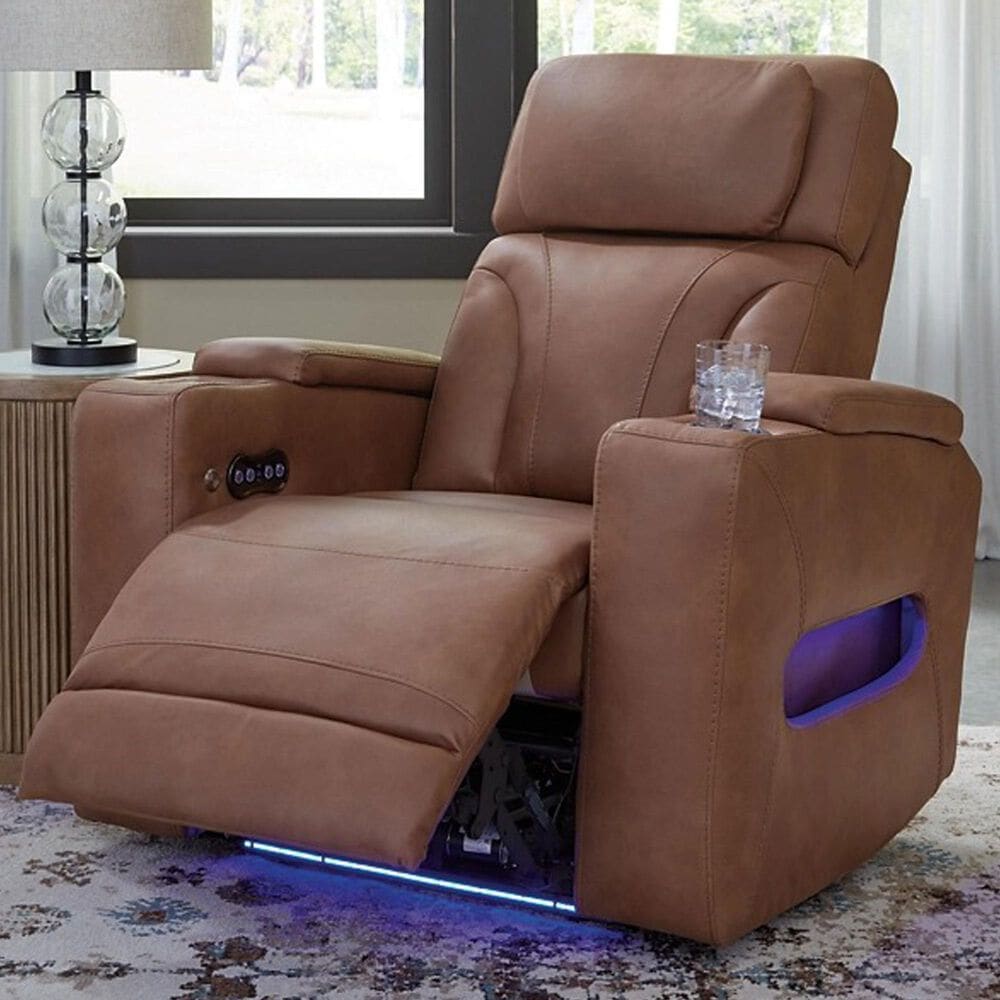 Ashley Point Clear Power Recliner in Caramel, , large