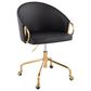 Lumisource Claire Task Chair with Black Cushion in Gold, , large