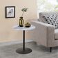 HOMLUX 17.5" End Table with Marble Textured Top in Gray and Black, , large