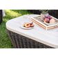 Ashley Kimora Patio Cocktail Table in Beige and Dark Brown, , large