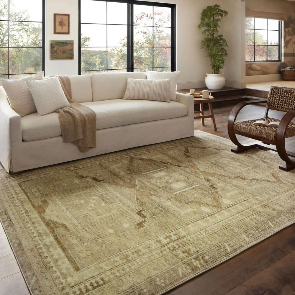 Magnolia Home Sinclair 5&#39; x 7&#39; Khaki and Tobacco Area Rug, , large