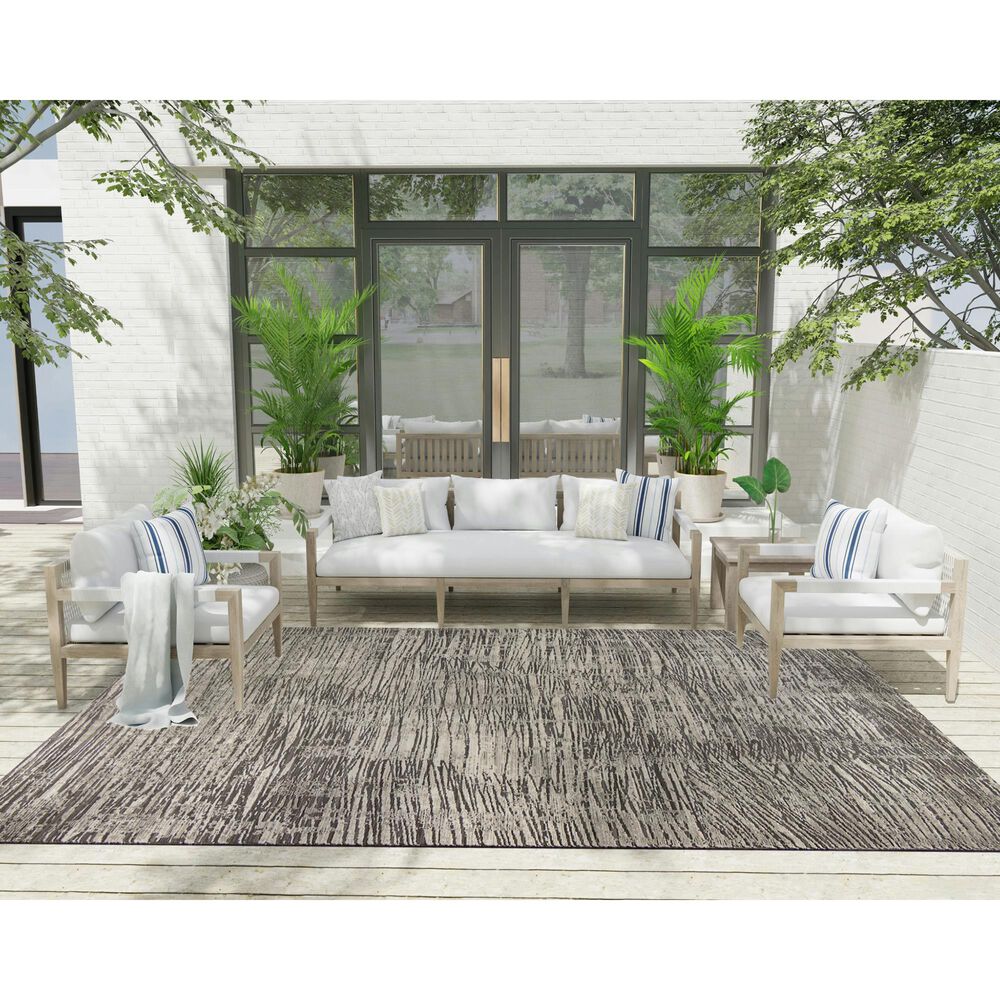 Nourison Sustainable Trends 7&#39;10&quot; x 9&#39;10&quot; Ivory and Grey Area Rug, , large