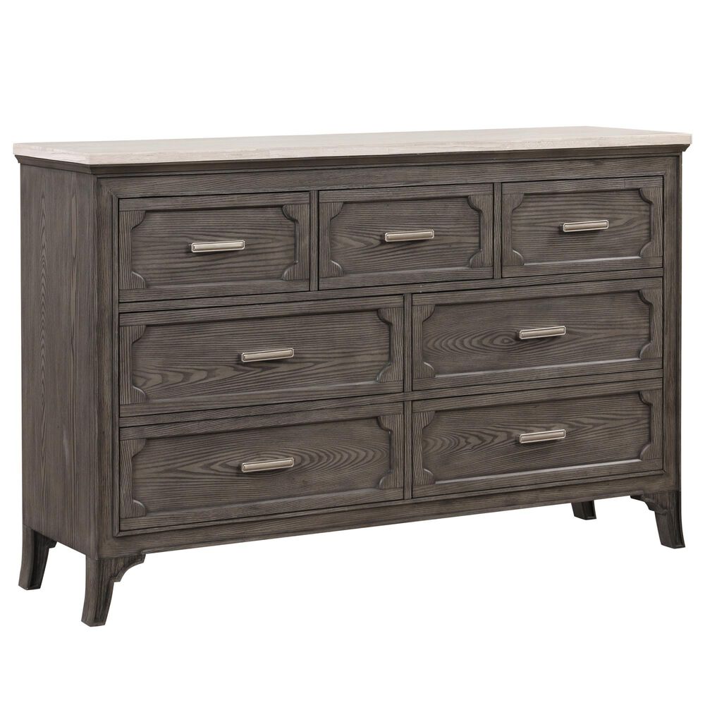 New Heritage Design Lisbon 7-Drawer Dresser in Gray and White, , large