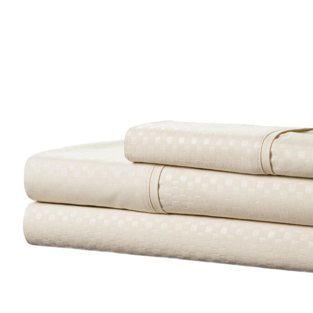 Timberlake 90 GSM Queen Embossed Sheet Set in Champagne, , large