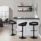 LumiSource Grotto Adjustable Bar Stool with Black Faux Leather Upholstery in Black (Set of 2), , large