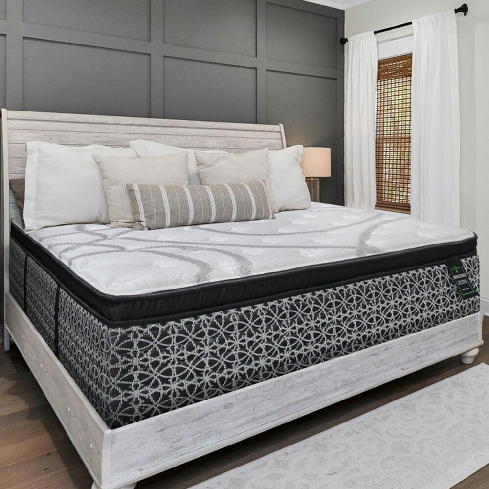 Sleeptronic Berkshire Warren Euro Pillow Top Medium Queen Mattress, , large