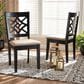 Baxton Studio Nicolette Side Chair with Sand Cushion in Dark Brown (Set of 2), , large