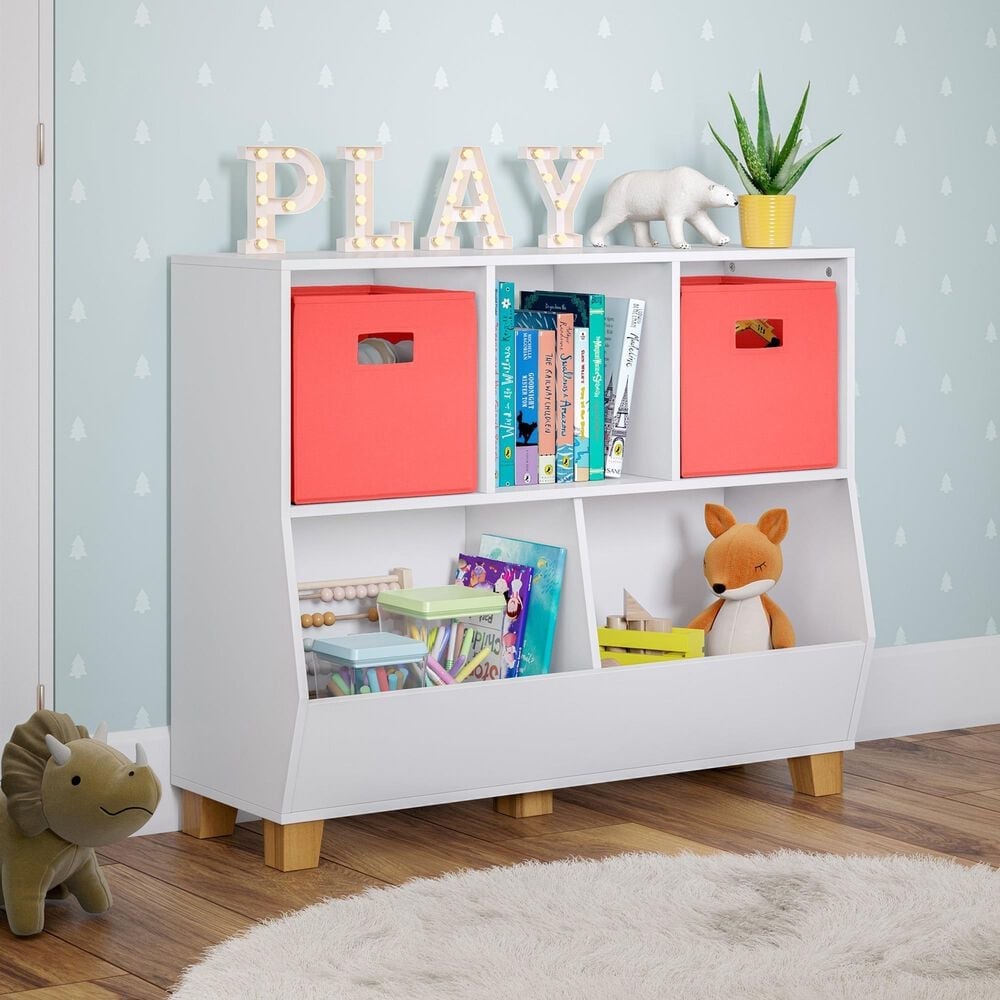 RiverRidge Home Catch-All 5-Cubby Toy Organizer in White, , large