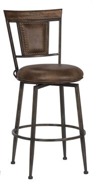 Richlands Furniture Metal and Faux Leather Swivel Counter Stool, , large