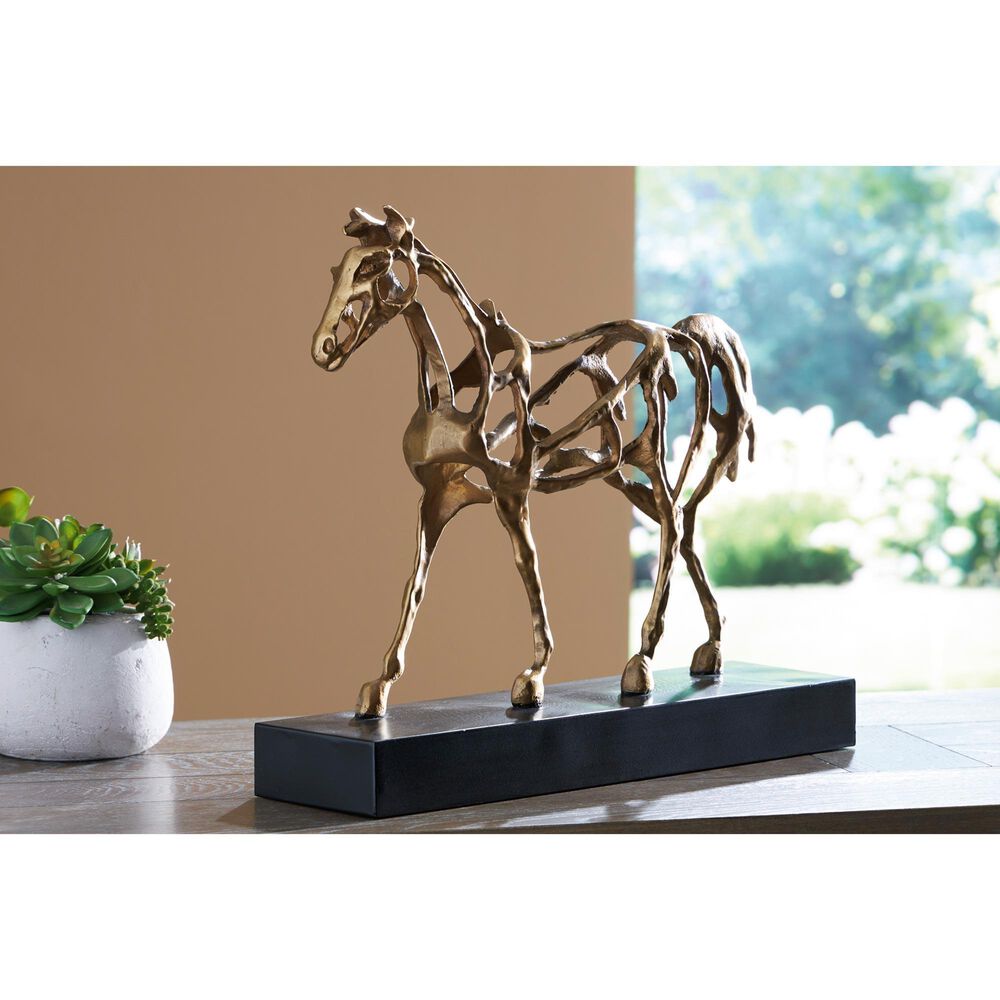 Ashley Grainville Sculpture in Antique Gold and Black, , large