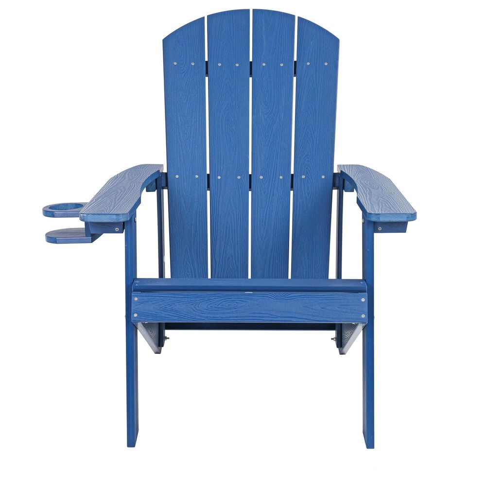 Hearth and Haven Outdoor Lounge Chair with Cup Holder in Navy Blue, , large