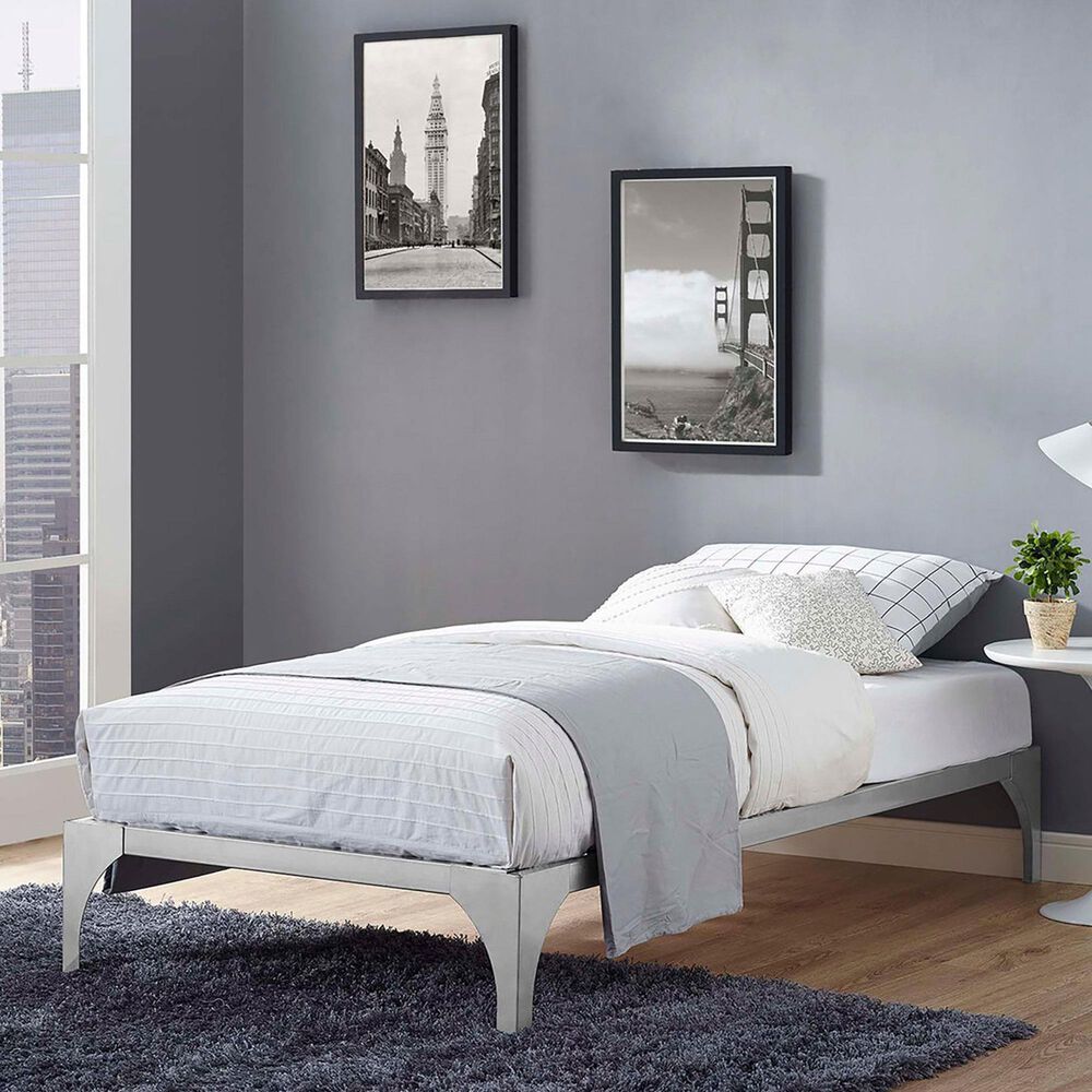 Modway Ollie Twin Platform Bed Frame in Sliver, , large