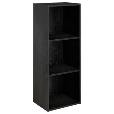 Homlux 3-Tier Bookcase with Decorative Open Shelves in Blackwood, , large