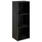 HOMLUX 3-Tier Bookcase with Decorative Open Shelves in Blackwood, , large