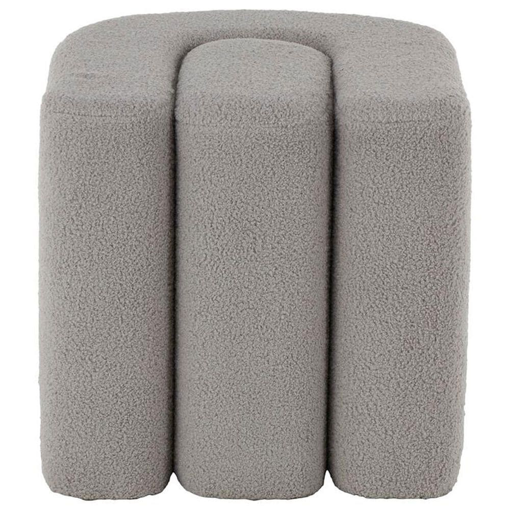 Maple and Jade 18" Boucle Accent Ottoman in Gray, , large