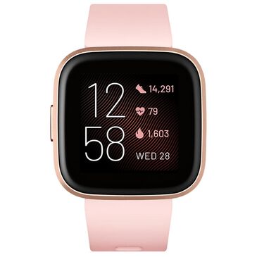 Fitbit Versa 2 Health and Fitness Smartwatch 40mm Copper Rose Aluminum Case with Petal Band, , large