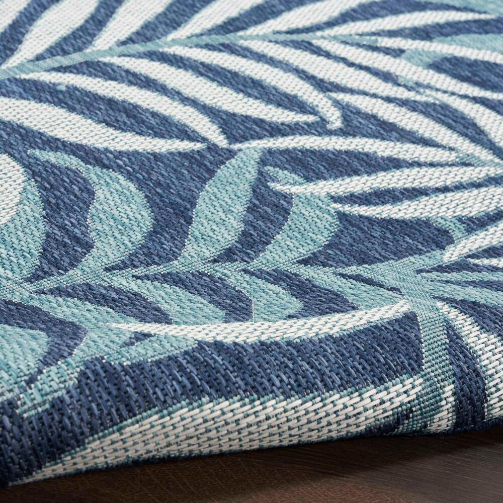 Nourison Garden Oasis Ivory and Navy 4&#39; x 6&#39; Indoor/Outdoor Area Rug, , large