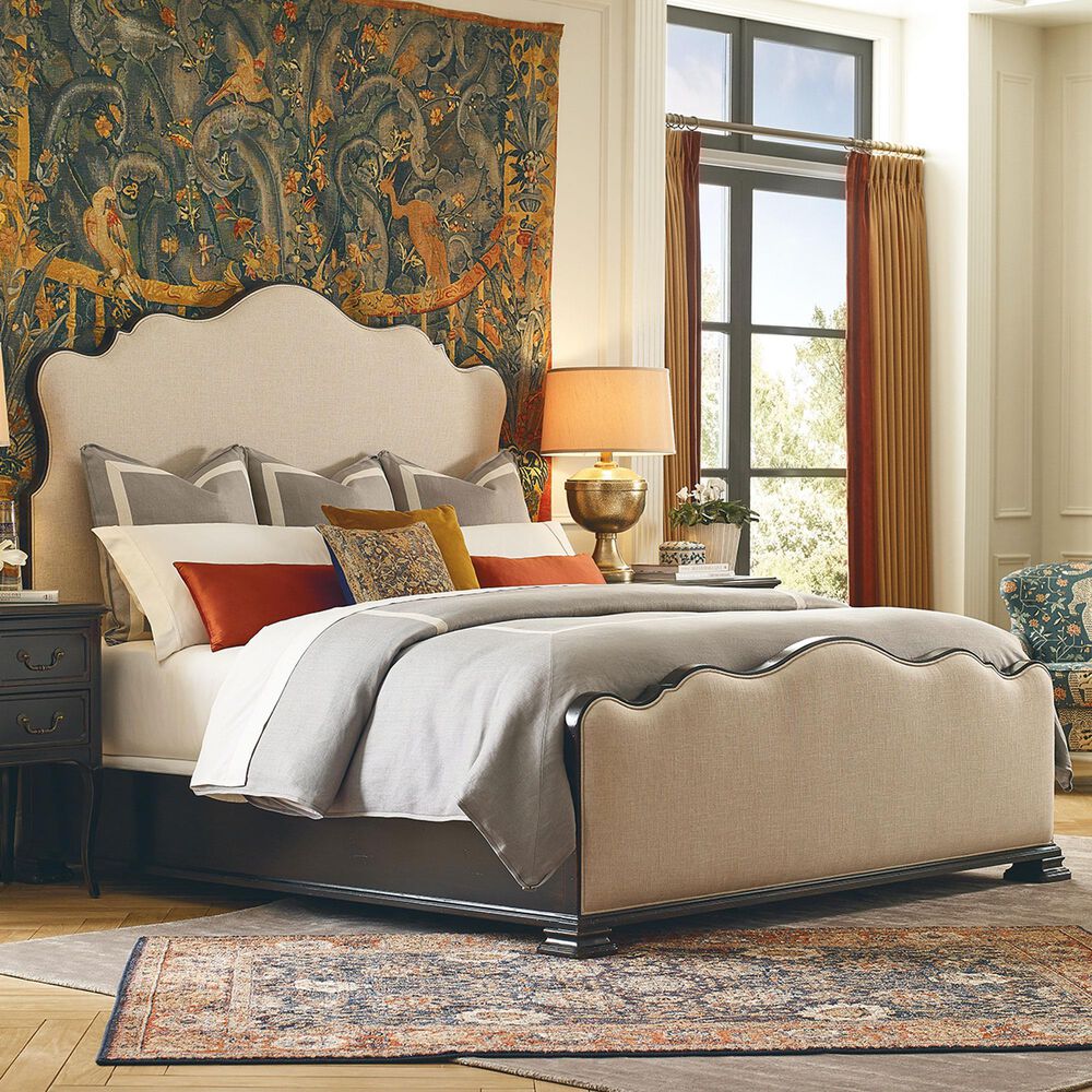 Hooker Furniture Charleston King Upholstered Bed in Black Cherry NFM