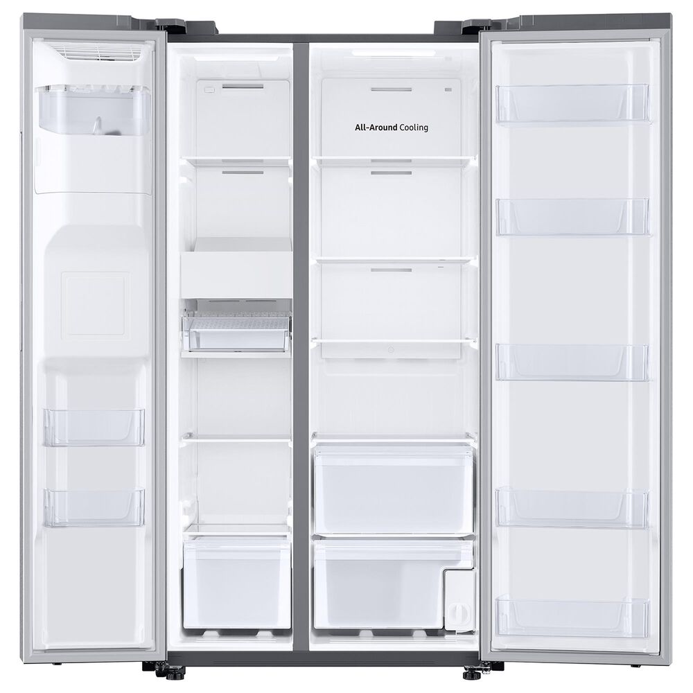 Samsung Bespoke AI 27 Cu. Ft. Side-by-Side Refrigerator with Sphere Ice and External Water and Ice Dispenser in Fingerprint Resistant Stainless Steel, , large