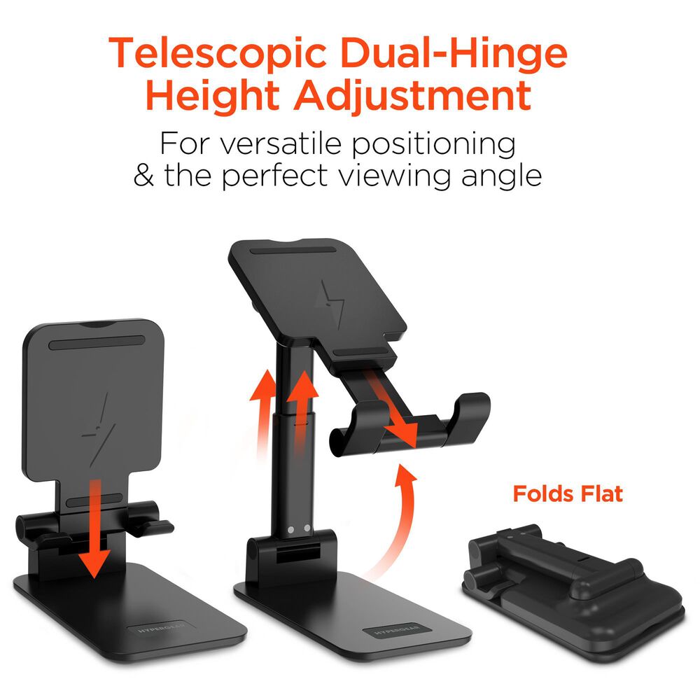 Hypercel Power Fold 10W Wireless Charging Stand in Black, , large