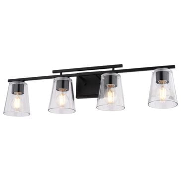Vaxcel Sedona 4-Light Bathroom Vanity in Matte Black, , large