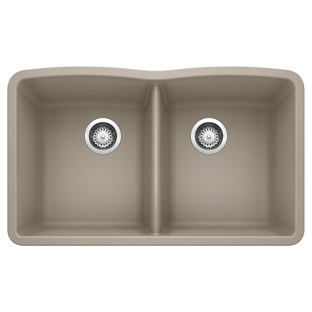 Blanco Diamond 32" Equal Double Bowl Kitchen Sink in Truffle, , large