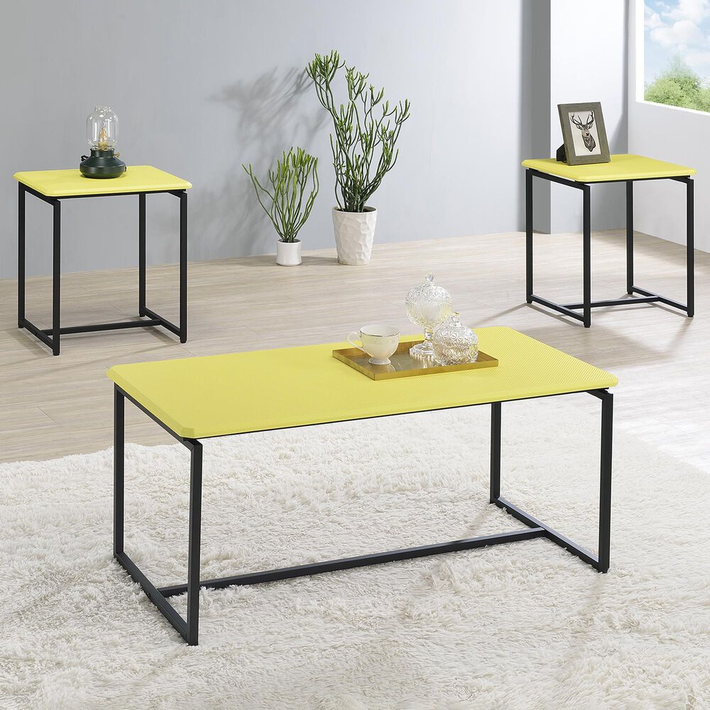 HOMLUX 3-Piece Occasional Table Set in Yellow, , large