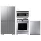 DACOR 5-Piece Set Kitchen Package with 36" Counter-Depth French Door Refrigerator and 30" Gas Range in Silver Stainless, , large