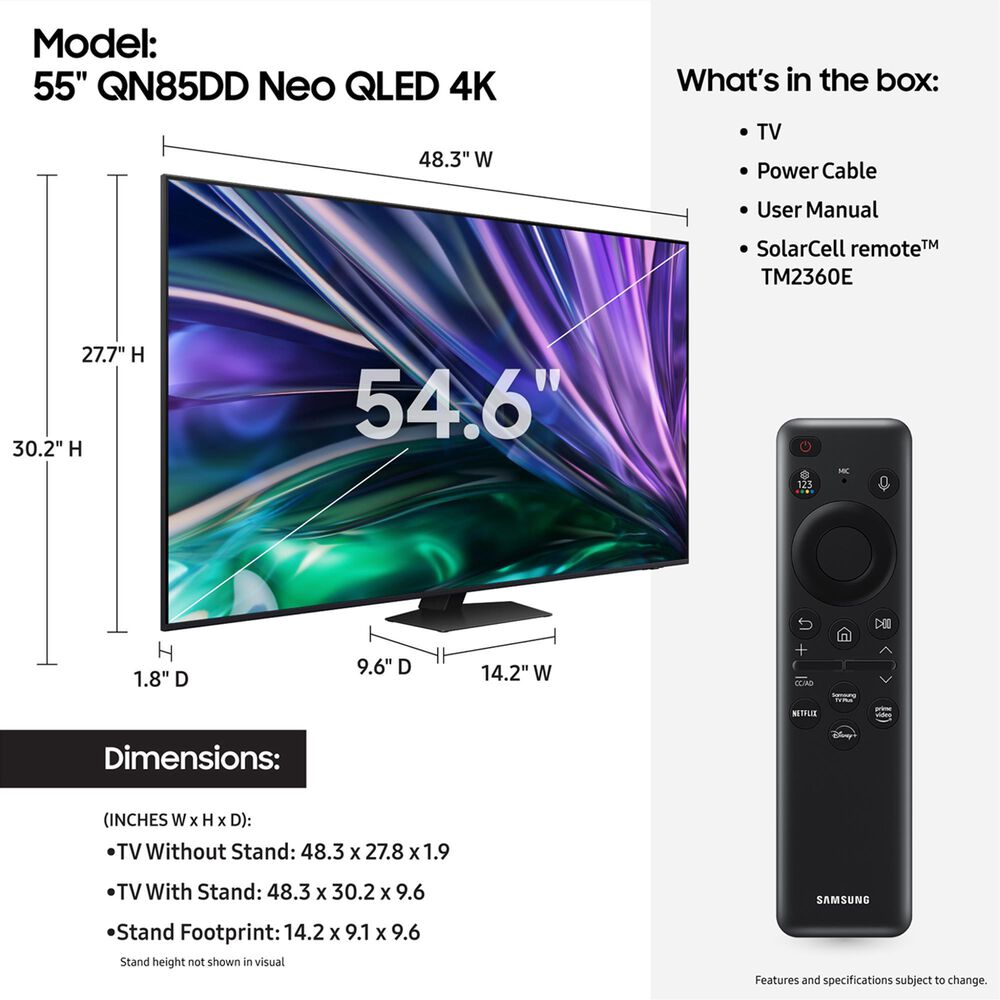 Samsung 55&quot; 4K QLED w/Soundbar Sys, , large