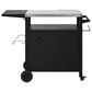HOMLUX 45" Outdoor Kitchen Island in Black and Stainless Steel, , large