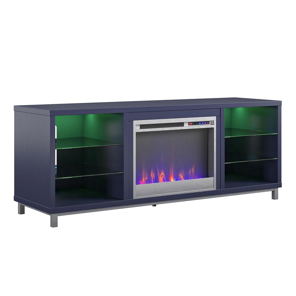 Ameriwood Home Lumina Deluxe Fireplace TV Stand in Navy, , large