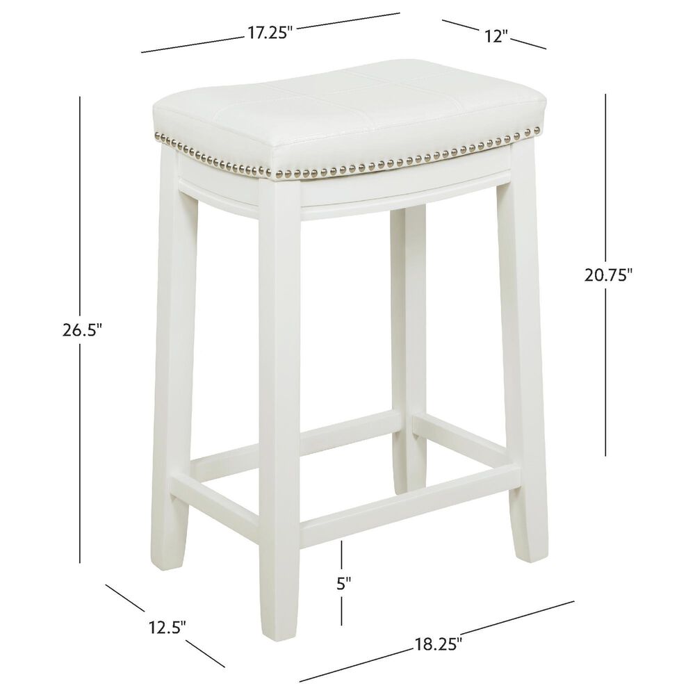 Linon Home Decor Claridge Counter Stool in White, , large
