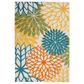Nourison Aloha 12" x 15" Turquoise and Multicolor Indoor/Outdoor Area Rug, , large