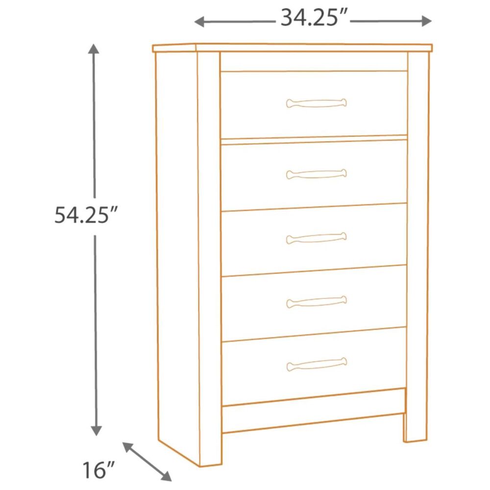 Ashley Bellaby 5 Drawer Chest in Whitewash, , large