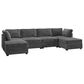 Noviland HOMLUX 6-Piece Mod Sectional with Ottomans in Gray, , large