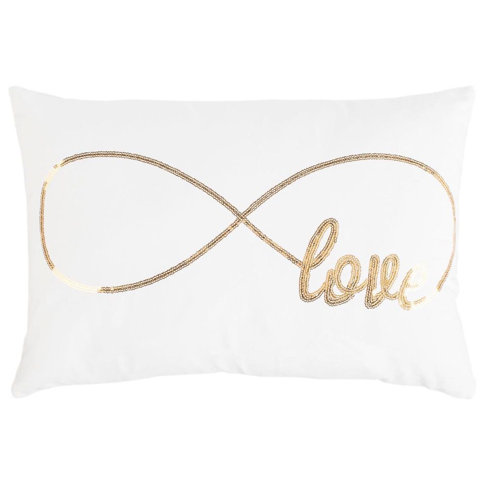 Safavieh Infinite Love Pillow in Gold/Cream, , large