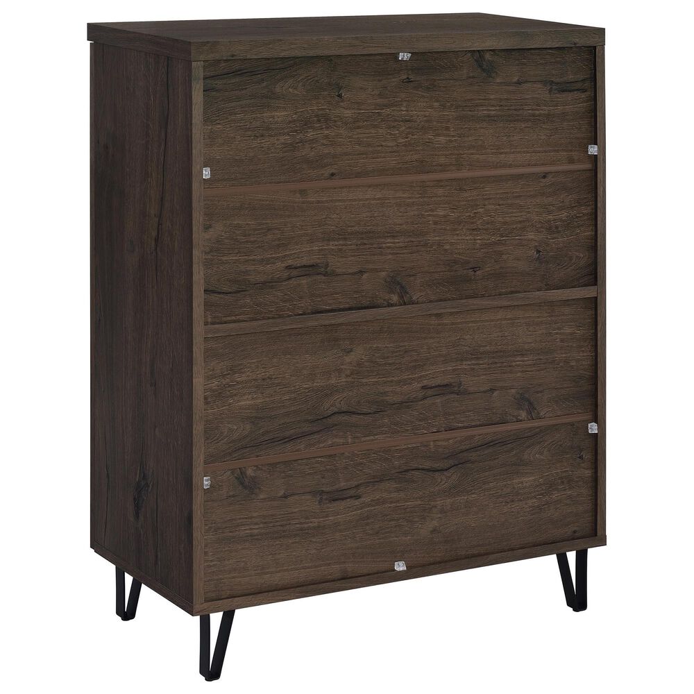 Coaster Brixton 6-Shelf Shoe Storage Cabinet in Smoked Oak and Black, , large