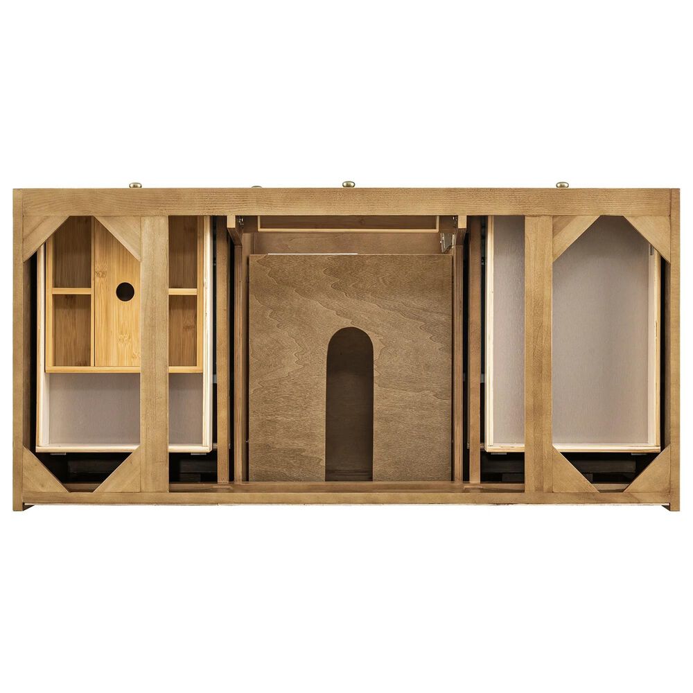 James Martin Vanities Laurent 48&quot; Single Bathroom Vanity in Light Natural Oak with 3 cm Arctic Fall Solid Surface Top and Rectangular Sink, , large