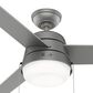 Hunter Aker 52" Outdoor Ceiling Fan with LED Lights in Matte Silver, , large