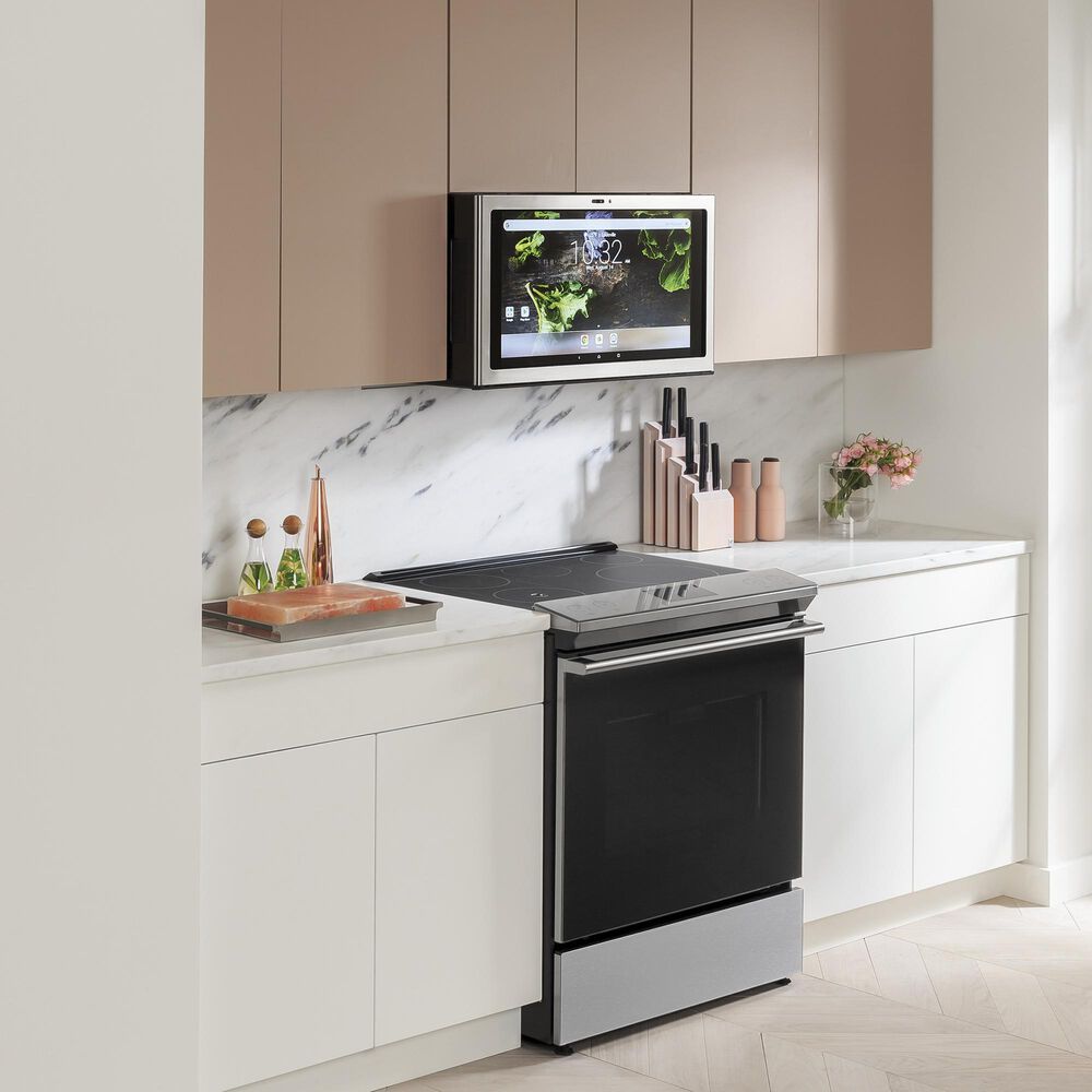 Cafe 5.3 Cu. Ft. Slide-In Electric Range in Brushed Stainless, , large