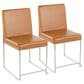 LumiSource Fuji Side Chair with Camel Cushion in Brushed Stainless Steel (Set of 2), , large