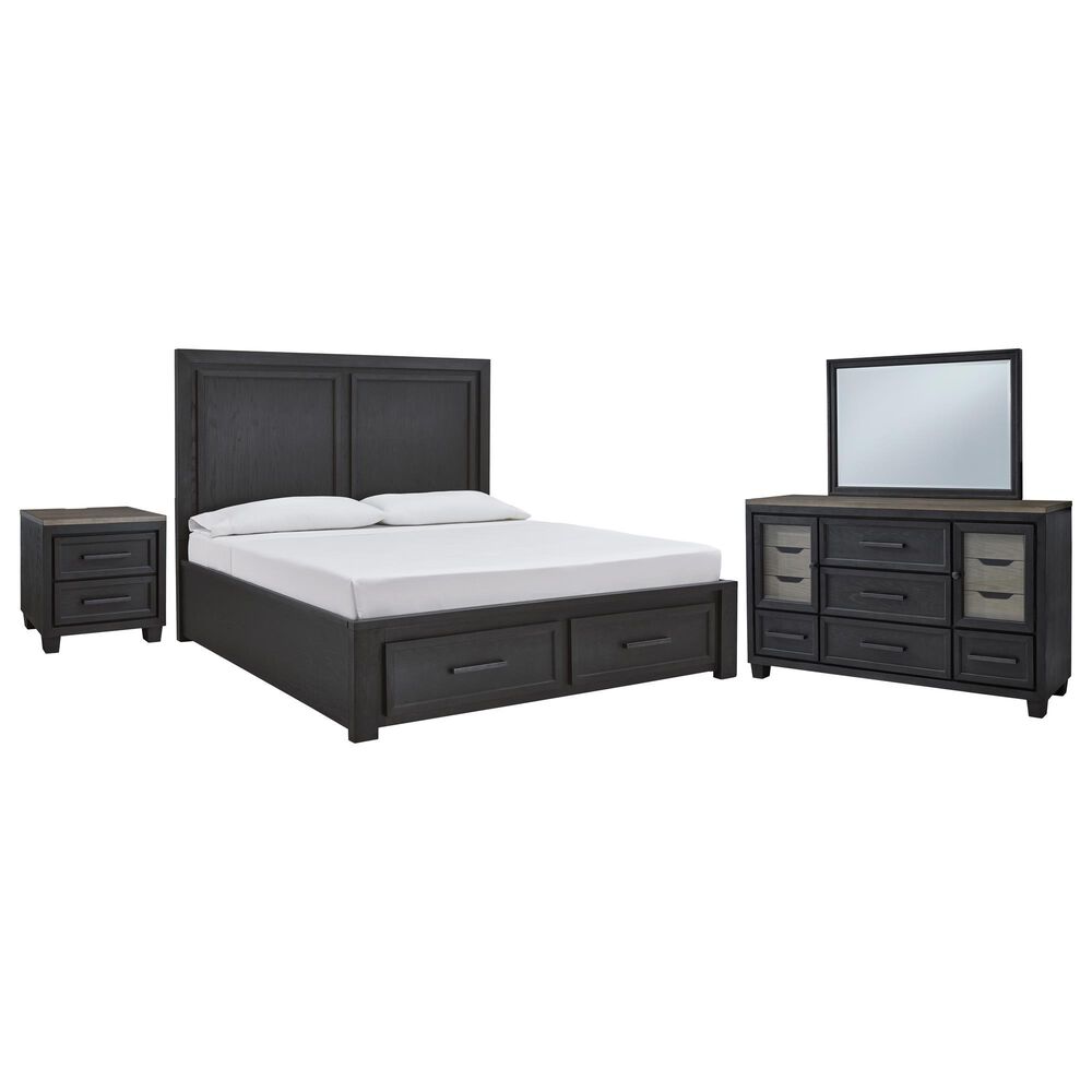 Millenium Foyland 4-Piece King Bedroom Set in Black and Brown, , large