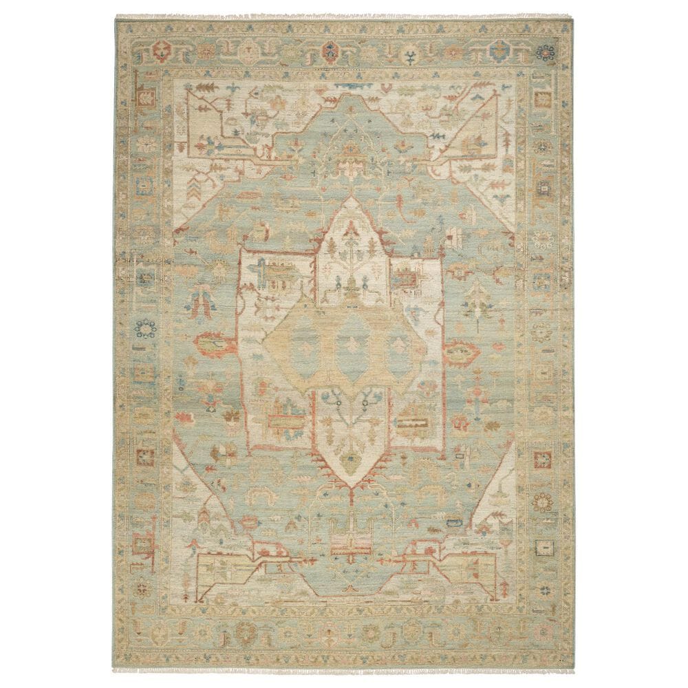 Nourison Heritage Vine HTV03 Light Blue 12" x 15" Area Rug, , large