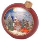 The Gerson Company 8.3"H Battery-Operated Lighted Musical Holiday Village Scene Spinning Water Globe in Red, , large
