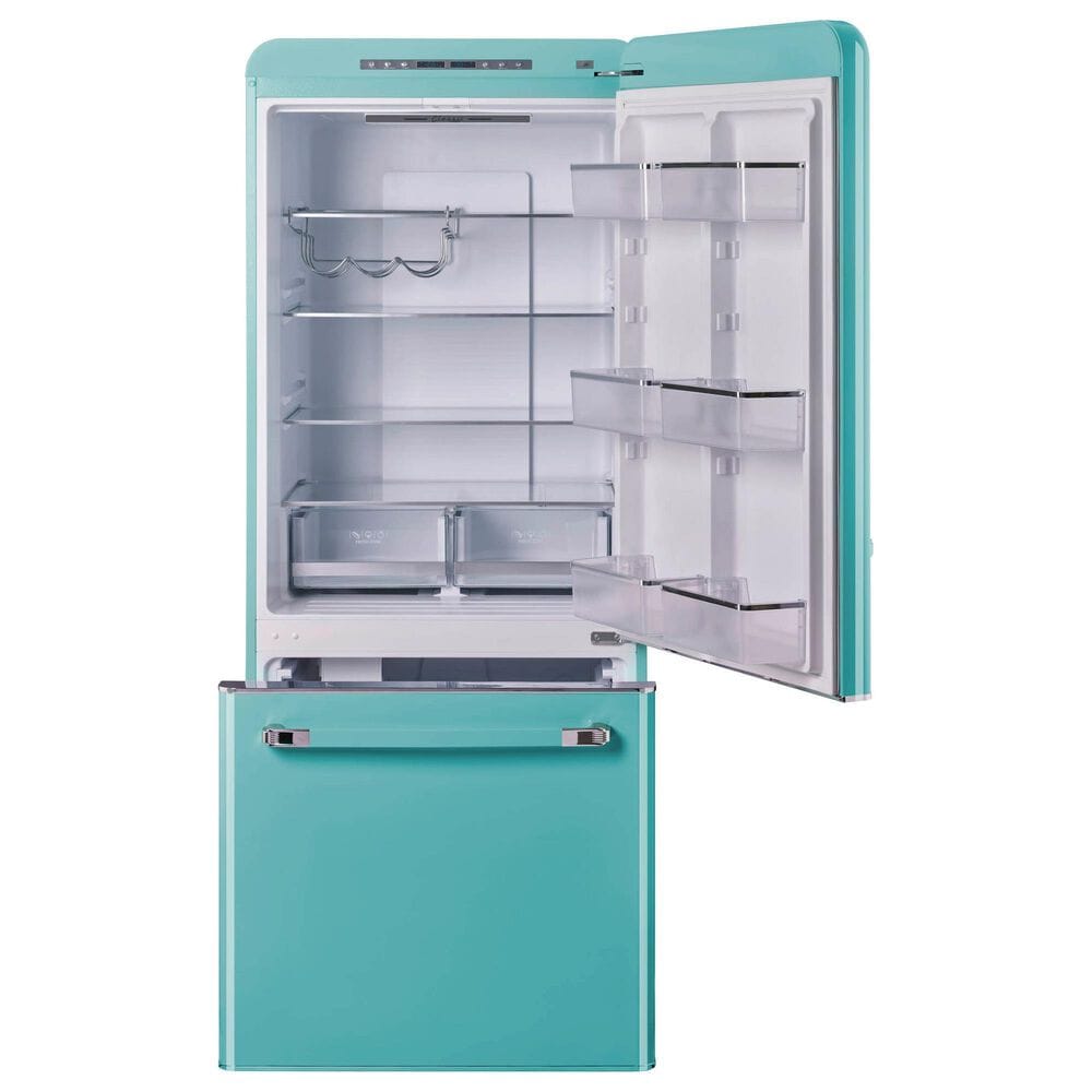 Unique Appliances Classic Retro 18 Cu. Ft Bottom Freezer Refrigerator in Ocean Mist Turquoise, , large