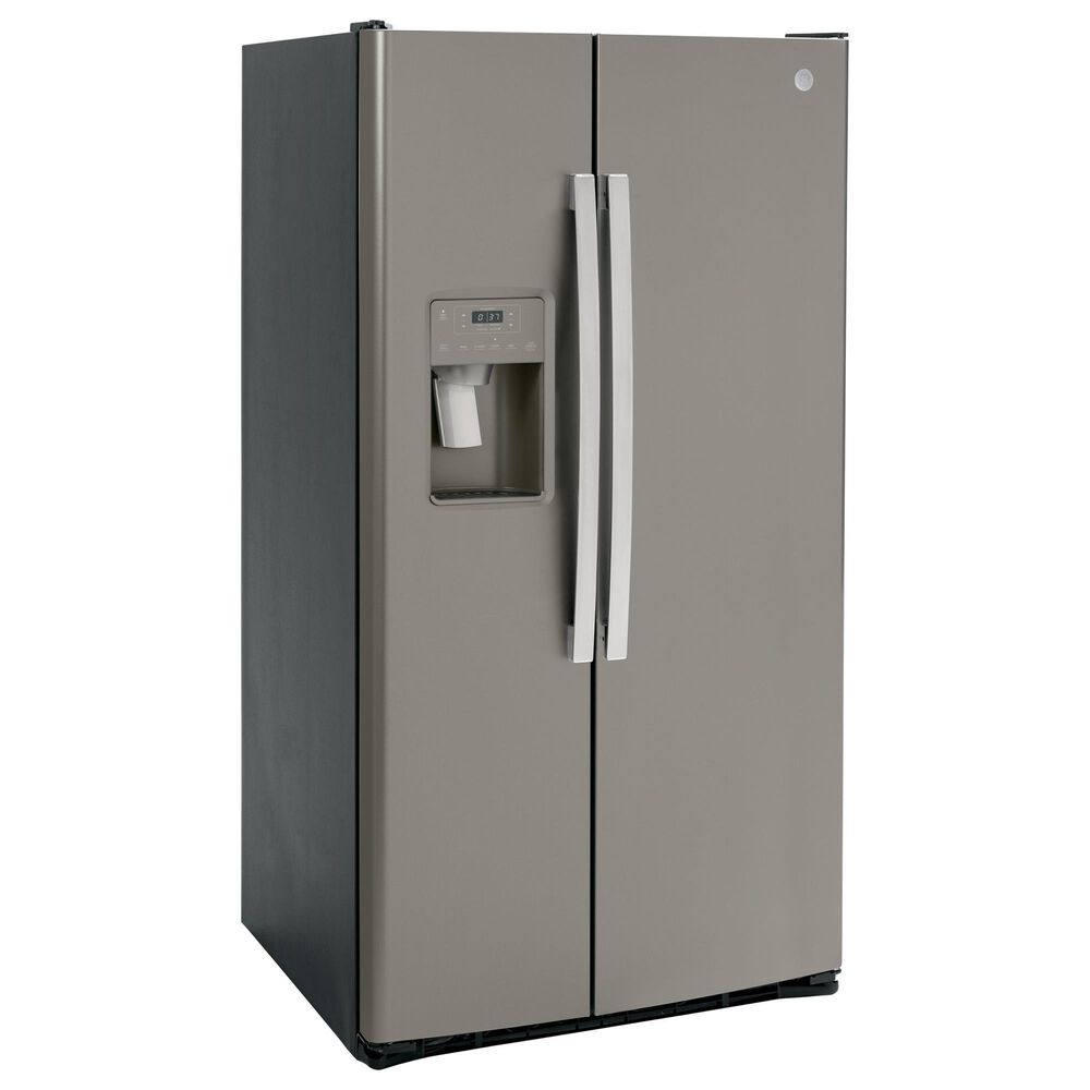 GE Appliances 25.3 Cu. Ft. Side by Side Refrigerator with External Dispenser in Fingerprint Resistant Slate, , large