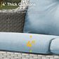 Sunwell Garden Patio Loveseat with Grayish White Frame in Blue, , large