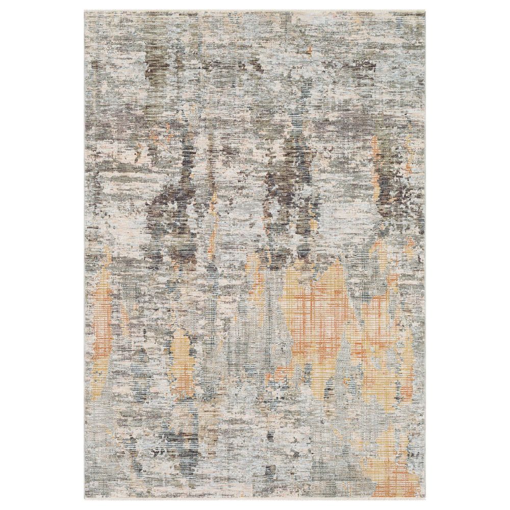 Surya Presidential Light Olive, Saffron, Orange, Ice Blue, Blue, Ivory, Wheat, Dusty Sage, Gray and Charcoal 11"6" x 15"6" Area Rug, , large