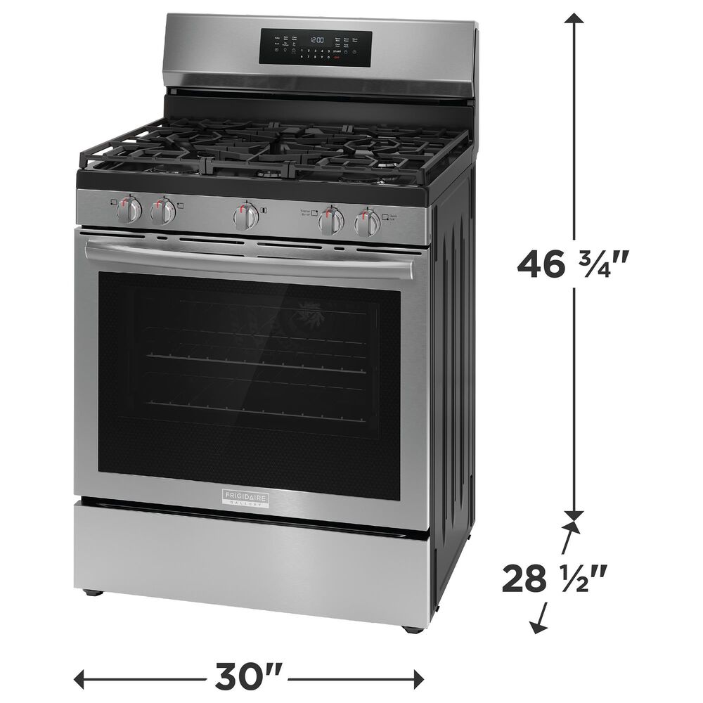 Frigidaire Gallery 30" Gas Range with Air Fry in Stainless Steel, , large