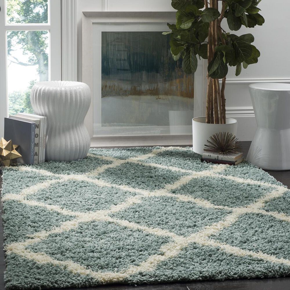 Safavieh Dallas Shag SGD257C-10 10&#39; x 14&#39; Seafoam/Ivory Area Rug, , large